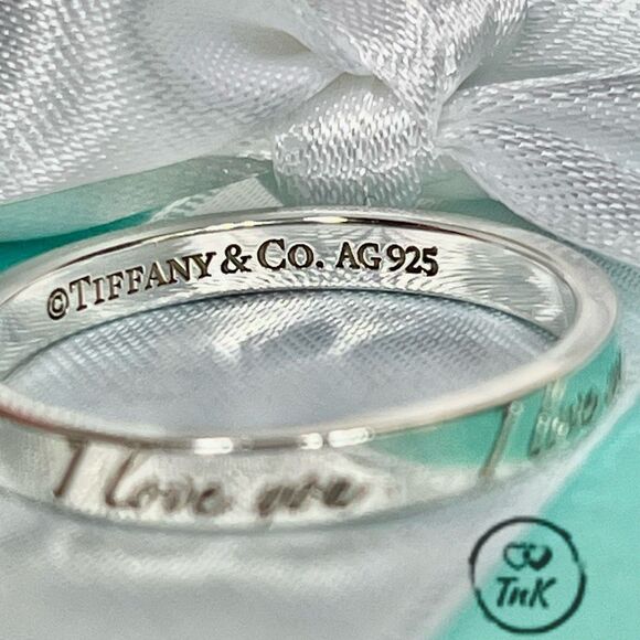 Tiffany Retired Notes "I Love You" Ring - Sterling Silver - Size 8.5 - Picture 7 of 16